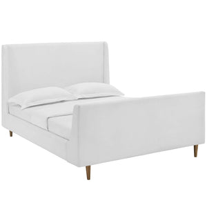 ModwayModway Aubree Queen Upholstered Fabric Sleigh Platform Bed MOD-5824 MOD-5824-WHI- BetterPatio.com