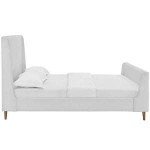 ModwayModway Aubree Queen Upholstered Fabric Sleigh Platform Bed MOD-5824 MOD-5824-WHI- BetterPatio.com