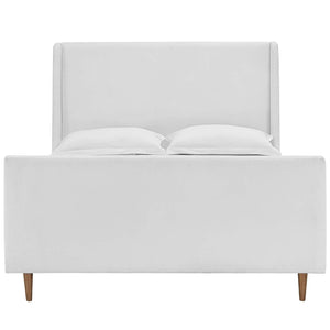 ModwayModway Aubree Queen Upholstered Fabric Sleigh Platform Bed MOD-5824 MOD-5824-WHI- BetterPatio.com