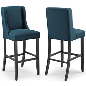 ModwayModway Baron Bar Stool Upholstered Fabric Set of 2 EEI-4018 EEI-4018-AZU- BetterPatio.com