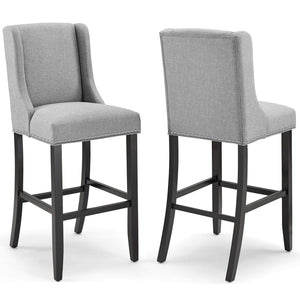 ModwayModway Baron Bar Stool Upholstered Fabric Set of 2 EEI-4018 EEI-4018-LGR- BetterPatio.com