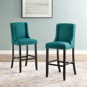 ModwayModway Baron Bar Stool Upholstered Fabric Set of 2 EEI-4018 EEI-4018-TEA- BetterPatio.com