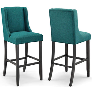 ModwayModway Baron Bar Stool Upholstered Fabric Set of 2 EEI-4018 EEI-4018-TEA- BetterPatio.com