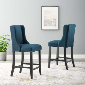 ModwayModway Baron Counter Stool Upholstered Fabric Set of 2 EEI-4016 EEI-4016-AZU- BetterPatio.com