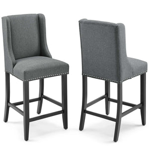 ModwayModway Baron Counter Stool Upholstered Fabric Set of 2 EEI-4016 EEI-4016-GRY- BetterPatio.com