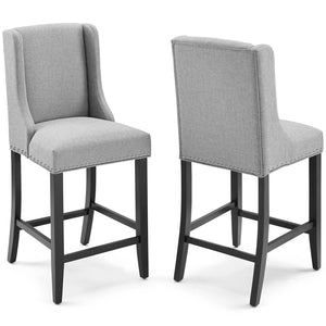 ModwayModway Baron Counter Stool Upholstered Fabric Set of 2 EEI-4016 EEI-4016-LGR- BetterPatio.com