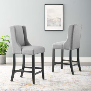 ModwayModway Baron Counter Stool Upholstered Fabric Set of 2 EEI-4016 EEI-4016-LGR- BetterPatio.com