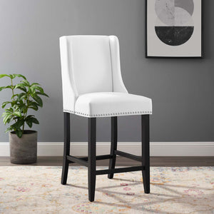 ModwayModway Baron Faux Leather Counter Stool EEI-3736 EEI-3736-WHI- BetterPatio.com