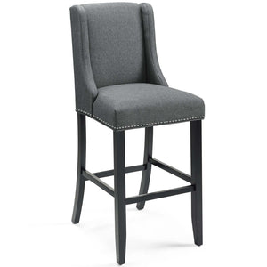 ModwayModway Baron Upholstered Fabric Bar Stool EEI-3737 EEI-3737-GRY- BetterPatio.com