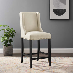 ModwayModway Baron Upholstered Fabric Counter Stool EEI-3735 EEI-3735-BEI- BetterPatio.com