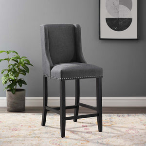 ModwayModway Baron Upholstered Fabric Counter Stool EEI-3735 EEI-3735-GRY- BetterPatio.com