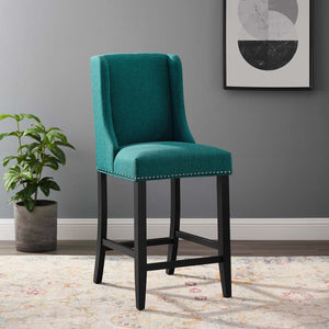 ModwayModway Baron Upholstered Fabric Counter Stool EEI-3735 EEI-3735-TEA- BetterPatio.com