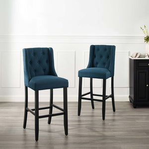 ModwayModway Baronet Bar Stool Upholstered Fabric Set of 2 EEI-4022 EEI-4022-AZU- BetterPatio.com