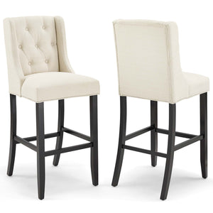 ModwayModway Baronet Bar Stool Upholstered Fabric Set of 2 EEI-4022 EEI-4022-BEI- BetterPatio.com