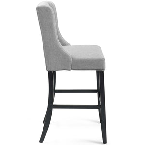 ModwayModway Baronet Bar Stool Upholstered Fabric Set of 2 EEI-4022 EEI-4022-LGR- BetterPatio.com