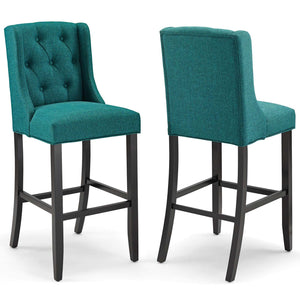 ModwayModway Baronet Bar Stool Upholstered Fabric Set of 2 EEI-4022 EEI-4022-TEA- BetterPatio.com