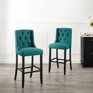 ModwayModway Baronet Bar Stool Upholstered Fabric Set of 2 EEI-4022 EEI-4022-TEA- BetterPatio.com