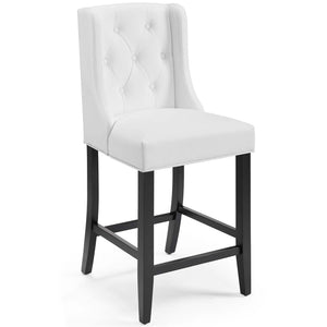 ModwayModway Baronet Counter Bar Stool Faux Leather Set of 2 EEI-4021 EEI-4021-WHI- BetterPatio.com