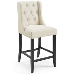 ModwayModway Baronet Counter Bar Stool Upholstered Fabric Set of 2 EEI-4020 EEI-4020-BEI- BetterPatio.com