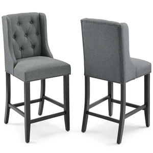 ModwayModway Baronet Counter Bar Stool Upholstered Fabric Set of 2 EEI-4020 EEI-4020-GRY- BetterPatio.com