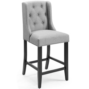 ModwayModway Baronet Counter Bar Stool Upholstered Fabric Set of 2 EEI-4020 EEI-4020-LGR- BetterPatio.com