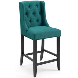 ModwayModway Baronet Counter Bar Stool Upholstered Fabric Set of 2 EEI-4020 EEI-4020-TEA- BetterPatio.com