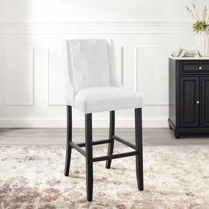 ModwayModway Baronet Tufted Button Faux Leather Bar Stool EEI-3742 EEI-3742-WHI- BetterPatio.com