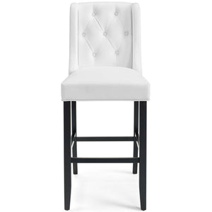ModwayModway Baronet Tufted Button Faux Leather Bar Stool EEI-3742 EEI-3742-WHI- BetterPatio.com