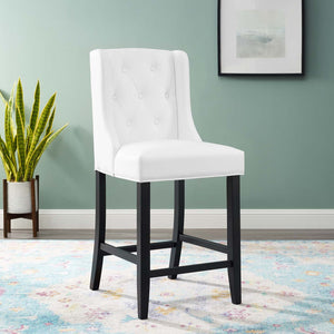ModwayModway Baronet Tufted Button Faux Leather Counter Stool EEI-3740 EEI-3740-WHI- BetterPatio.com