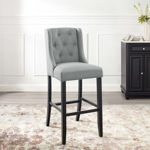 ModwayModway Baronet Tufted Button Upholstered Fabric Bar Stool EEI-3741 EEI-3741-LGR- BetterPatio.com