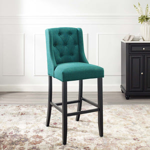 ModwayModway Baronet Tufted Button Upholstered Fabric Bar Stool EEI-3741 EEI-3741-TEA- BetterPatio.com