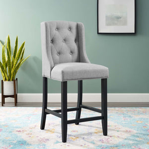 ModwayModway Baronet Tufted Button Upholstered Fabric Counter Stool EEI-3739 EEI-3739-LGR- BetterPatio.com