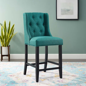 ModwayModway Baronet Tufted Button Upholstered Fabric Counter Stool EEI-3739 EEI-3739-TEA- BetterPatio.com