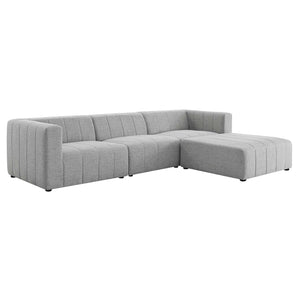 ModwayModway Bartlett Upholstered Fabric 4-Piece Sectional Sofa EEI-4516 EEI-4516-LGR- BetterPatio.com