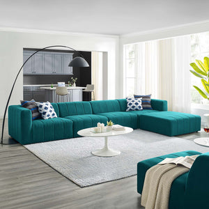 ModwayModway Bartlett Upholstered Fabric 5-Piece Sectional Sofa EEI-4520 EEI-4520-TEA- BetterPatio.com