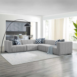 ModwayModway Bartlett Upholstered Fabric 5-Piece Sectional Sofa EEI-4531 EEI-4531-LGR- BetterPatio.com