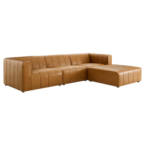 ModwayModway Bartlett Vegan Leather 4-Piece Sectional Sofa EEI-4517 EEI-4517-TAN- BetterPatio.com