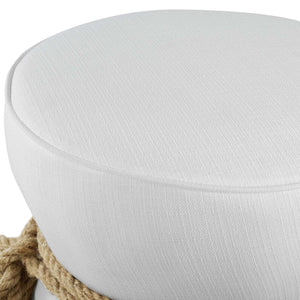 ModwayModway Beat Nautical Rope Upholstered Fabric Ottoman EEI-3483 EEI-3483-WHI- BetterPatio.com