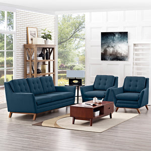 ModwayModway Beguile 3 Piece Upholstered Fabric Living Room Set EEI-2184 EEI-2184-AZU-SET- BetterPatio.com