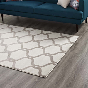 ModwayModway Beltara Chain Link Transitional Trellis 5x8 Area Rug R-1129-58 R-1129C-58- BetterPatio.com