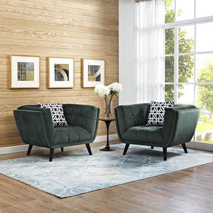 ModwayModway Bestow 2 Piece Performance Velvet Armchair Set EEI-2983 EEI-2983-GRN-SET- BetterPatio.com