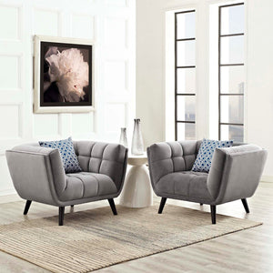 ModwayModway Bestow 2 Piece Performance Velvet Armchair Set EEI-2983 EEI-2983-GRY-SET- BetterPatio.com