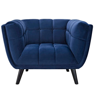 ModwayModway Bestow 2 Piece Performance Velvet Armchair Set EEI-2983 EEI-2983-NAV-SET- BetterPatio.com