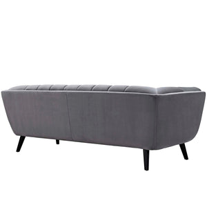 ModwayModway Bestow 2 Piece Performance Velvet Sofa and Armchair Set EEI-2980 EEI-2980-GRY-SET- BetterPatio.com