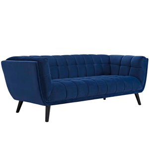 ModwayModway Bestow 2 Piece Performance Velvet Sofa and Armchair Set EEI-2980 EEI-2980-NAV-SET- BetterPatio.com