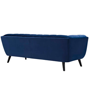 ModwayModway Bestow 2 Piece Performance Velvet Sofa and Armchair Set EEI-2980 EEI-2980-NAV-SET- BetterPatio.com