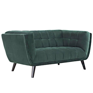 ModwayModway Bestow 2 Piece Performance Velvet Sofa and Loveseat Set EEI-2979 EEI-2979-GRN-SET- BetterPatio.com