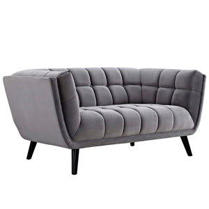 ModwayModway Bestow 2 Piece Performance Velvet Sofa and Loveseat Set EEI-2979 EEI-2979-GRY-SET- BetterPatio.com