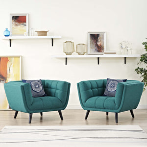 ModwayModway Bestow 2 Piece Upholstered Fabric Armchair Set EEI-2982 EEI-2982-TEA-SET- BetterPatio.com