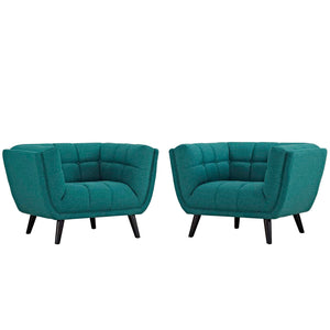 ModwayModway Bestow 2 Piece Upholstered Fabric Armchair Set EEI-2982 EEI-2982-TEA-SET- BetterPatio.com